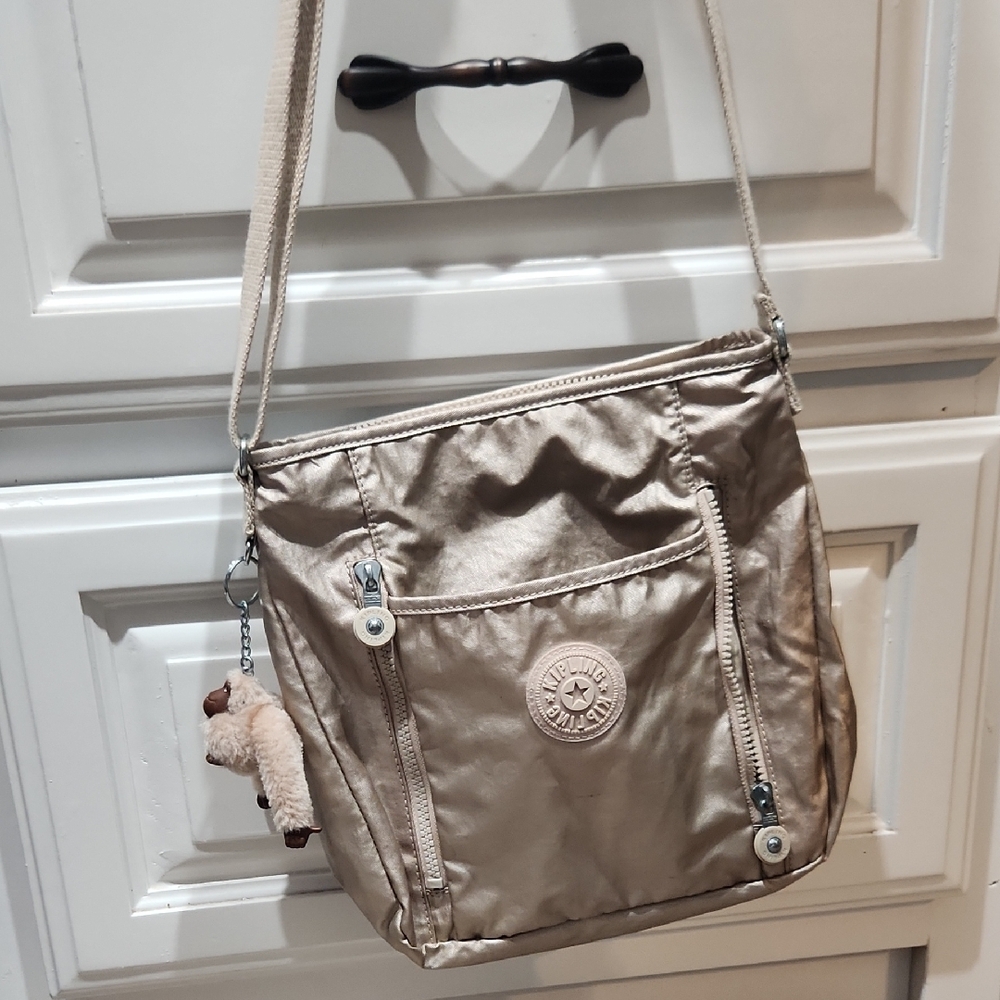 Kipling Tan Crossbody Bag with Adjustable Strap